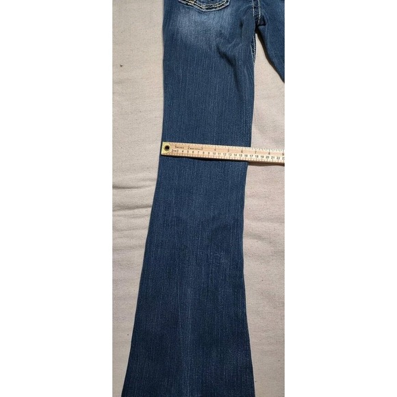 Amethyst Jeans Womens Size 5 Blue Denim Low Ride Western Bootcut Distressed Z - Picture 13 of 14